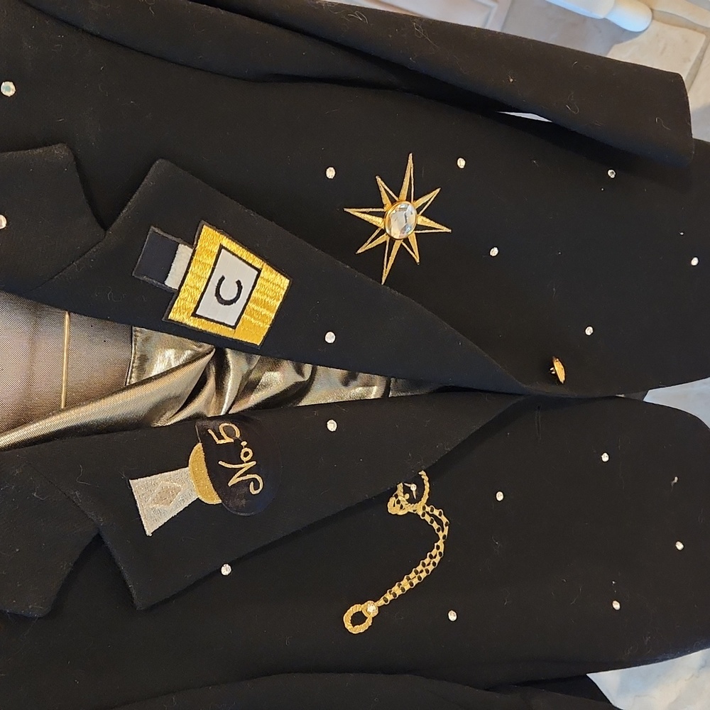 Womans BlazerBlack with gold trim XS